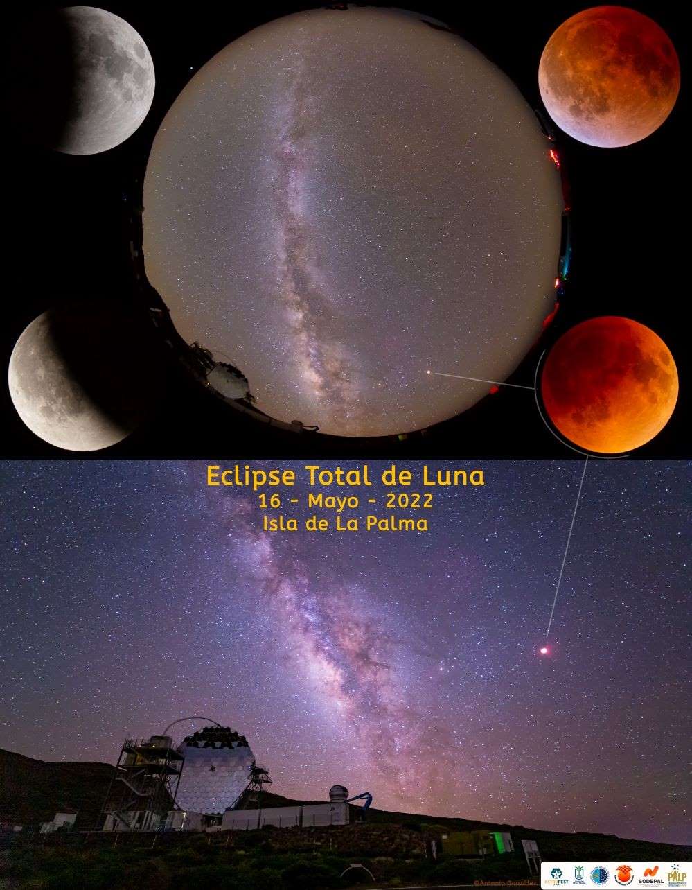 El cielo de La Palma🏝️, perfecto para capturar el eclipse total de Luna 🌑